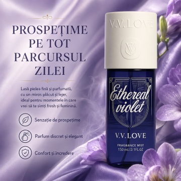 Spray Parfumat pentru Corp V.V. Love Ethereal Violet, 150 ml, Damă, Aromă Florală și Catifelată de Violetă - Img 5