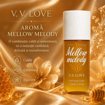 Spray Parfumat pentru Corp V.V. Love Mellow Melody, 150 ml, Damă, Aromă Caldă și Catifelată - Img 3