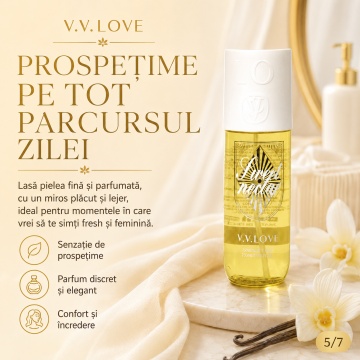 Spray Parfumat pentru Corp V.V. Love Sweet Nectar, 150 ml, Damă, Aromă Dulce și Fresh - Img 6