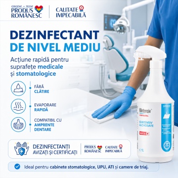 Dezinfectant profesional suprafețe Klintensiv Alchosafe, fără aldehide, clor și fenoli, bactericid, levuricid, fungicid, virucid, micobactericid și tuberculocid, aviz biocid, canistră 5 L, 4x Stickere - Img 4