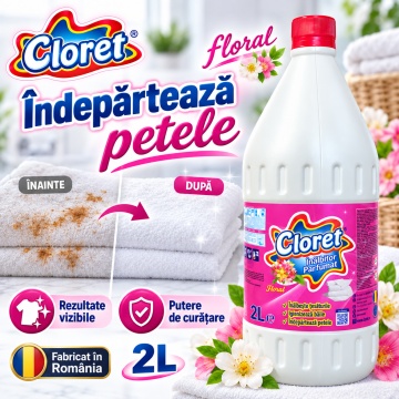 Înălbitor Parfumat Floral Cloret – 2 L - Img 5