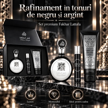 Lattafa Set Cadou Fakhar Men + + Shower Gel – Apă de parfum 100 ML + 12 ML, bărbați - Img 10