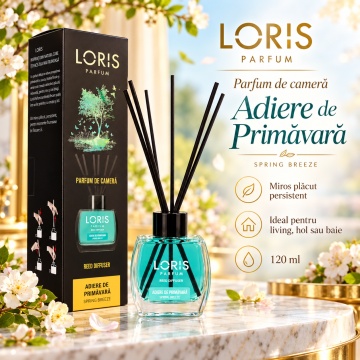 Loris Parfum Adiere de Primăvară 120 ml – Odorizant de Cameră cu Bețișoare Parfumate