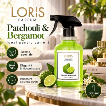 Loris Parfum Room Spray Patchouli & Bergamot 500 ml – Parfum Ambiental pentru Casă - Img 2