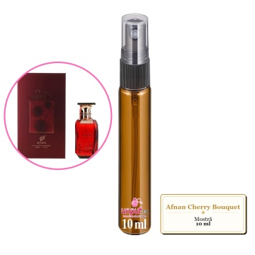 Mostra fiola din Parfumul Afnan Cherry Bouquet, decant sticla cu pulverizator