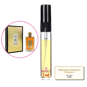 Mostra fiola din Parfumul Alhambra Domino Essence, decant sticla cu pulverizator