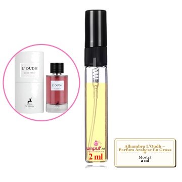 Mostra fiola din Parfumul Alhambra L’Oudh – Parfum Arabesc En Gross, decant sticla cu pulverizator - Img 2