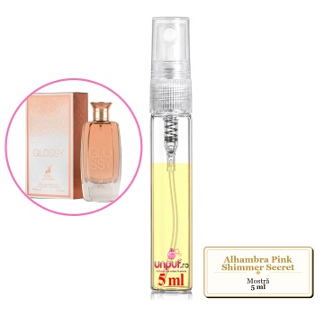 Mostra fiola din Parfumul Alhambra Pink Shimmer Secret, decant sticla cu pulverizator - Img 4