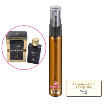 Mostra fiola din Parfumul Alhambra Your Touch Oud, decant sticla cu pulverizator