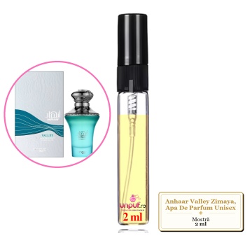 Mostra fiola din Parfumul Anhaar Valley Zimaya, Apa De Parfum Unisex, decant sticla cu pulverizator