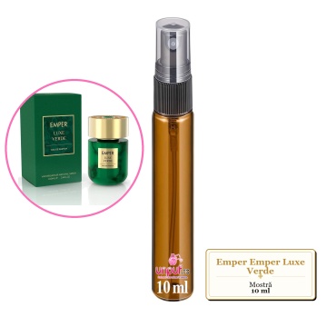 Mostra fiola din Parfumul Emper Emper Luxe Verde, decant sticla cu pulverizator