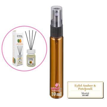 Mostra fiola din Parfumul Eyfel Amber & Patchouli, decant sticla cu pulverizator