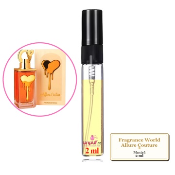 Mostra fiola din Parfumul Fragrance World Allure Couture, decant sticla cu pulverizator - Img 1