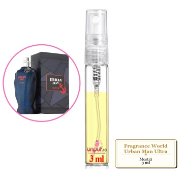 Mostra fiola din Parfumul Fragrance World Urban Man Ultra, decant sticla cu pulverizator - Img 3