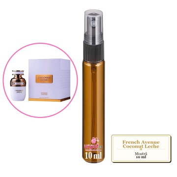 Mostra fiola din Parfumul French Avenue Coconut Leche, decant sticla cu pulverizator