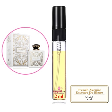 Mostra fiola din Parfumul French Avenue Essence De Blanc, decant sticla cu pulverizator