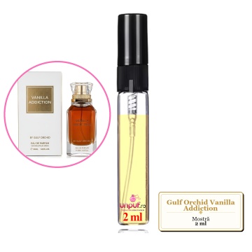 Mostra fiola din Parfumul Gulf Orchid Vanilla Addiction, decant sticla cu pulverizator