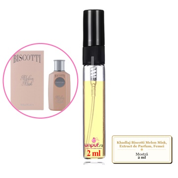 Mostra fiola din Parfumul Khadlaj Biscotti Melon Misk, Extract de Parfum, Femei, decant sticla cu pulverizator - Img 4
