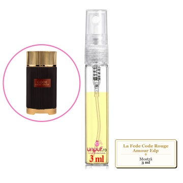 Mostra fiola din Parfumul La Fede Code Rouge Amour Edp, decant sticla cu pulverizator - Img 2