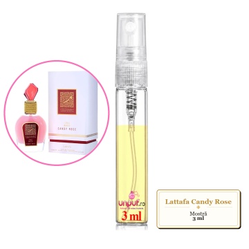 Mostra fiola din Parfumul Lattafa Candy Rose, decant sticla cu pulverizator - Img 2