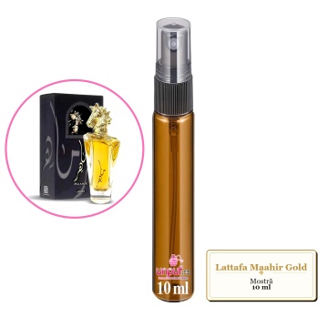 Mostra fiola din Parfumul Lattafa Maahir Gold, decant sticla cu pulverizator