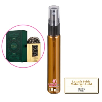 Mostra fiola din Parfumul Lattafa Pride Maharjan Gold, decant sticla cu pulverizator