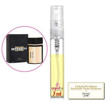 Mostra fiola din Parfumul Lattafa Profumo Intensity Pour Homme, decant sticla cu pulverizator - Img 3
