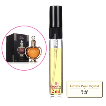 Mostra fiola din Parfumul Lattafa Pure Crystal, decant sticla cu pulverizator