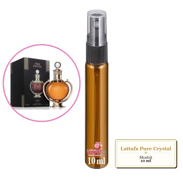 Mostra fiola din Parfumul Lattafa Pure Crystal, decant sticla cu pulverizator