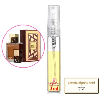 Mostra fiola din Parfumul Lattafa Simply Oud, decant sticla cu pulverizator - Img 3