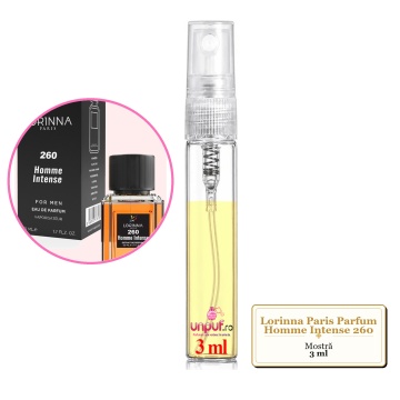 Mostra fiola din Parfumul Lorinna Paris Homme Intense 260, decant sticla cu pulverizator - Img 2