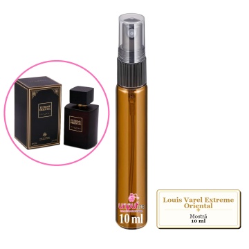 Mostra fiola din Parfumul Louis Varel Extreme Oriental, decant sticla cu pulverizator