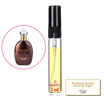 Mostra fiola din Parfumul Pendora Scents Aoud El Tigre, decant sticla cu pulverizator