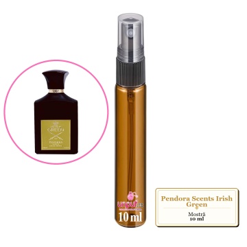 Mostra fiola din Parfumul Pendora Scents Irish Green, decant sticla cu pulverizator