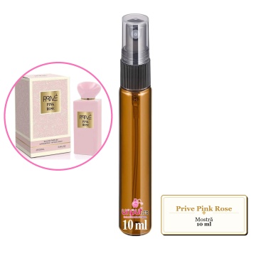 Mostra fiola din Parfumul Prive Pink Rose, decant sticla cu pulverizator