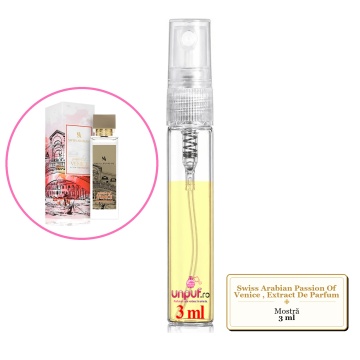 Mostra fiola din Parfumul Swiss Arabian Passion Of Venice, Extract De Parfum, decant sticla cu pulverizator - Img 3