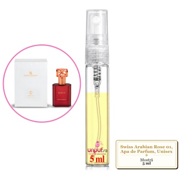 Mostra fiola din Parfumul Swiss Arabian Rose 01, Apa de Parfum, Unisex, decant sticla cu pulverizator - Img 2