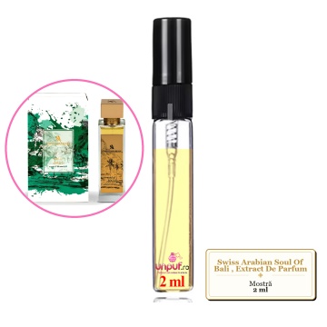 Mostra fiola din Parfumul Swiss Arabian Soul Of Bali, Extract De Parfum, decant sticla cu pulverizator