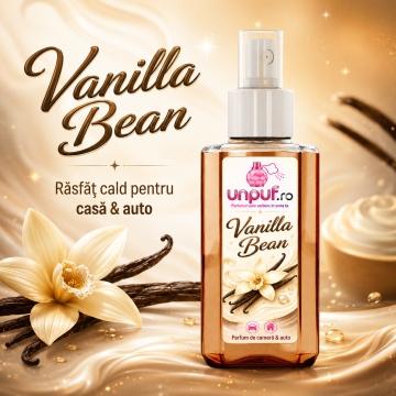 Odorizant auto si casa Unpuf Vanilla Bean, cu pulverizator, aroma calda si catifelata de vanilie, improspatare aer si parfum de durata, 75 ml - Img 2