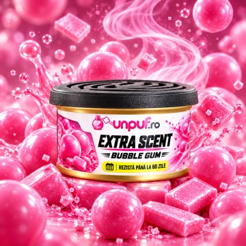 Odorizant Auto Unpuf Extra Scent Bubble Gum, Parfum Auto Dulce, Intensitate Reglabilă, Până la 60 Zile, 40g - Img 2