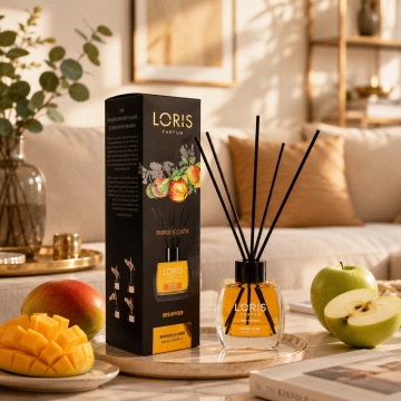 Odorizant de Cameră cu Bețișoare Parfumate Loris Mango și Măr, 120 ml, Esență Fructată, Miros Plăcut și Persistent - Img 2