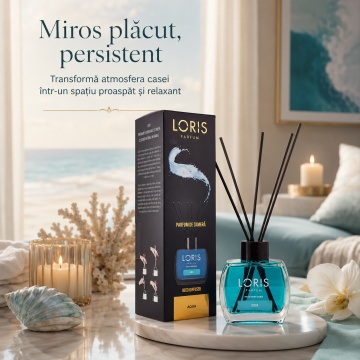 Odorizant de Cameră cu Bețișoare Parfumate Loris Parfum Aqua, 120 ml, Esență Fresh, Miros Plăcut și Persistent - Img 6