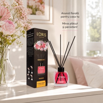 Odorizant de Cameră cu Bețișoare Parfumate Loris Parfum Flori de Grădină, 120 ml, Esență Florală, Miros Plăcut și Persistent - Img 2