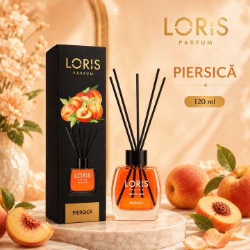 Odorizant de Cameră cu Bețișoare Parfumate Loris Parfum Peach, 120 ml, Esență Piersică, Miros Plăcut și Persistent - Img 7