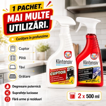 Pachet curatare cuptor si plita Klintensiv – 2 x 500 ml - Img 6