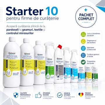 Pachet firma de curatenie Starter 10 Klintensiv Professional, detergenti pardoseli, anticalcar, Igienic Plus, multisuprafete, geamuri, mobilier, textile si mirosuri, 10 produse, 9.75 L, 4x Stickere - Img 2