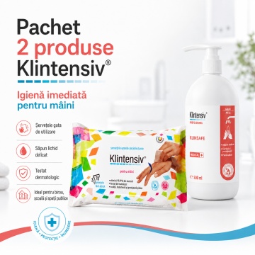 Pachet igiena mainilor Klintensiv Professional – 500 ml + 70 buc - Img 2