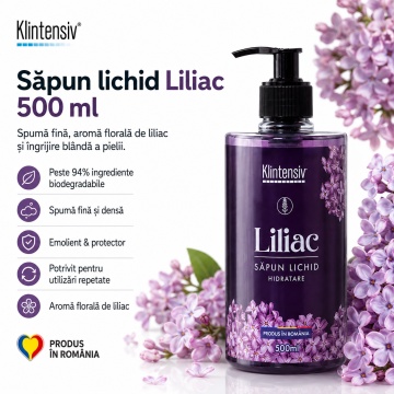 Pachet ingrijire completa Klintensiv, sapun lichid Liliac 500 ml, sapun lichid Iasomie 500 ml, gel de dus Floral Sail 400 ml, sampon Anti-Cadere 400 ml si servetele demachiante 25 buc, 5 produse, 4x Stickere - Img 2