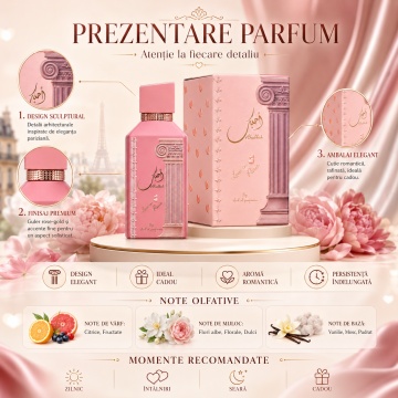 Parfum Arăbesc Ahubbak Love in Paris, Ard Al Zaafaran, Apă de Parfum 100 ml, Unisex, Damă și Bărbat - Img 3