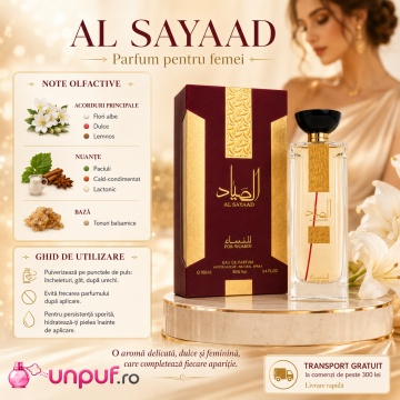 Parfum Arăbesc Al Sayaad Women Ard Al Zaafaran 100 ml, Apă de Parfum Damă, Aromă Feminină Floral Lemnoasă Inspirată de Good Girl - Img 8